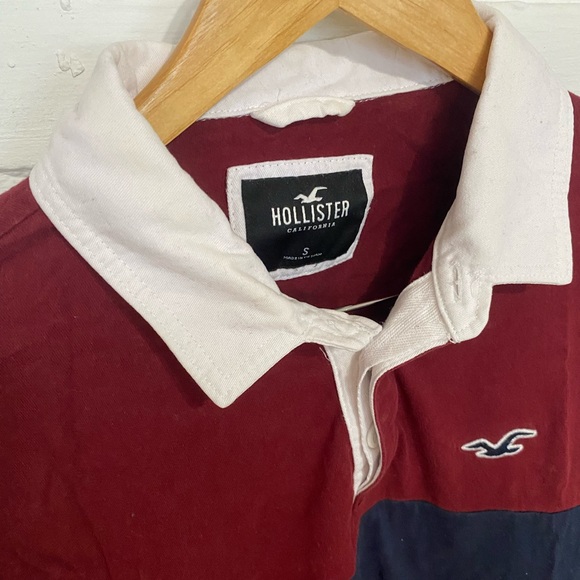 Hollister icon logo chest panel long sleeve rugby polo - Picture 10 of 10